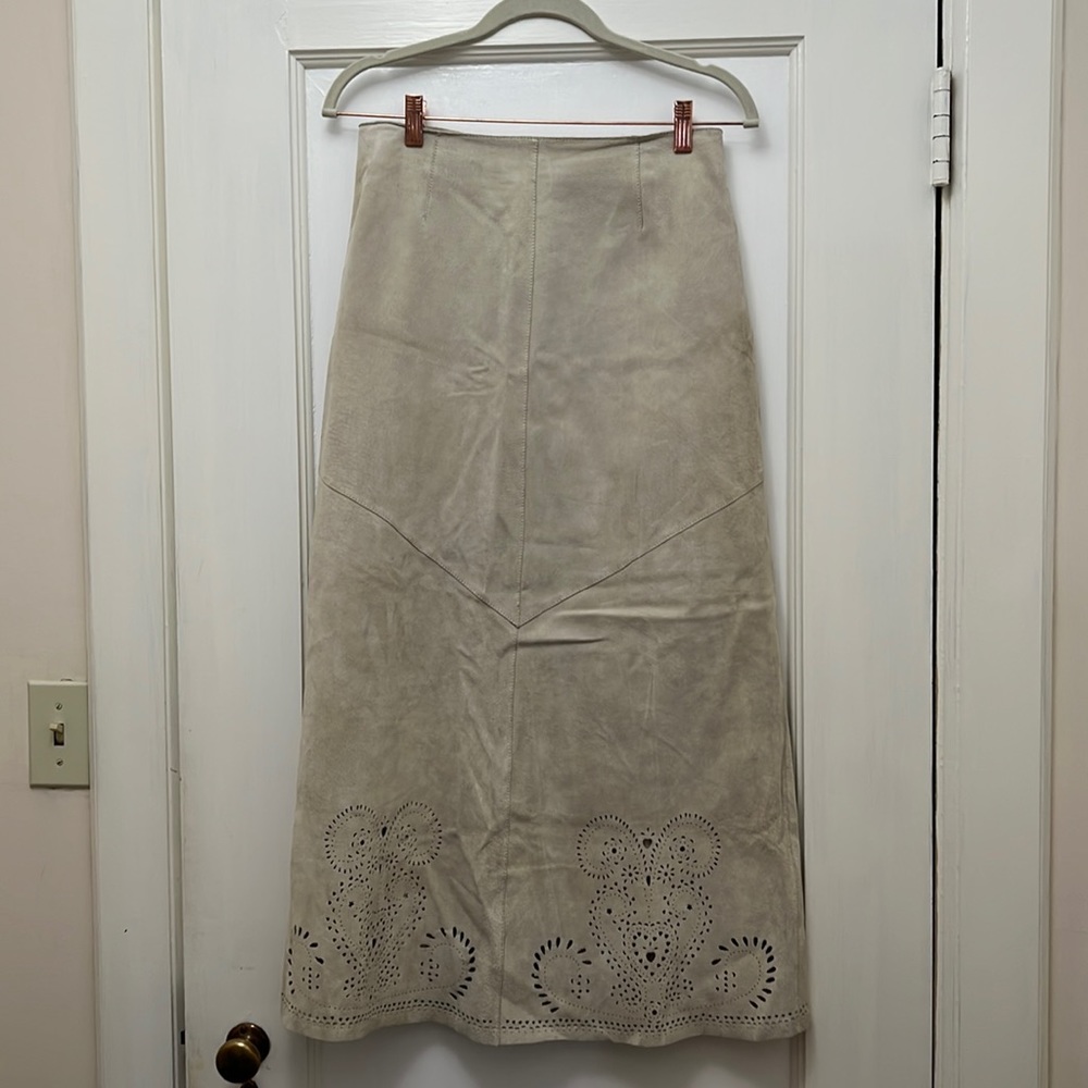 Suede Skirt with cutouts